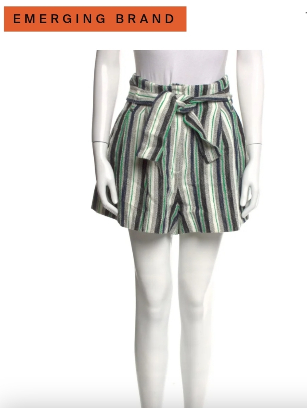 AMUR Striped Mini Shorts White | Size: 2 | US 2 Retail $300